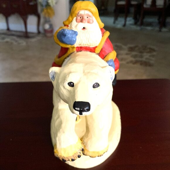Vintage House of Hatten Santa Riding Polar Bear Figurine - Susan M. Smith - 1997 - Picture 4 of 7